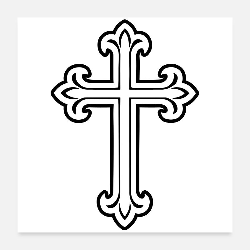 Cross Symbol Christian Poster 24" x 24" (60x60 cm)