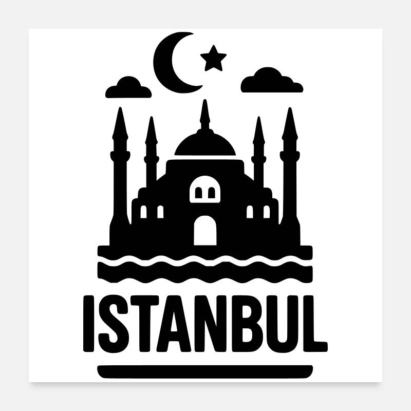 Monument de la Silhouette d’Istanbul Poster 60 x 60 cm