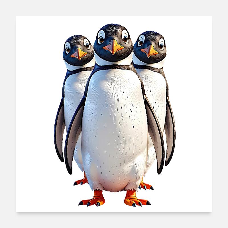 Pinguin Poster 60x60 cm