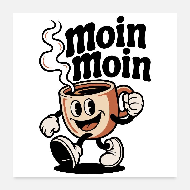 Drôle de cafetière Poster 60 x 60 cm