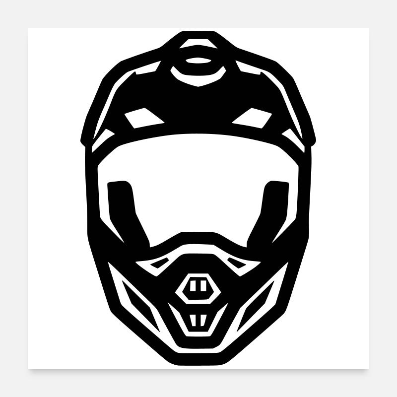 MTB Helmet Fullface Downhill Poster 24" x 24" (60x60 cm)