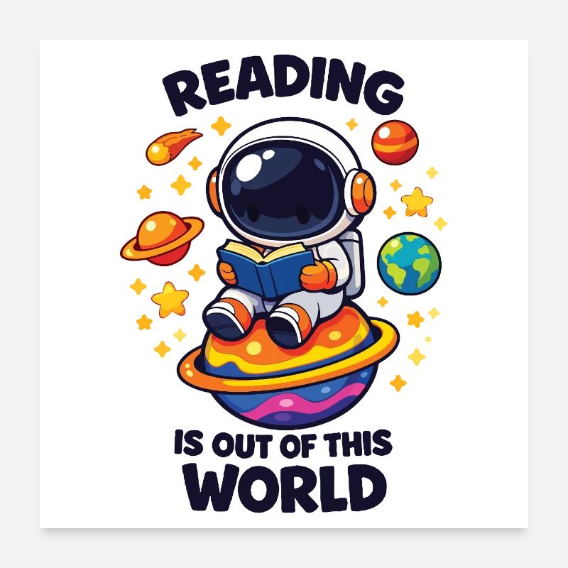La lecture, c’est hors de ce monde Poster 60 x 60 cm