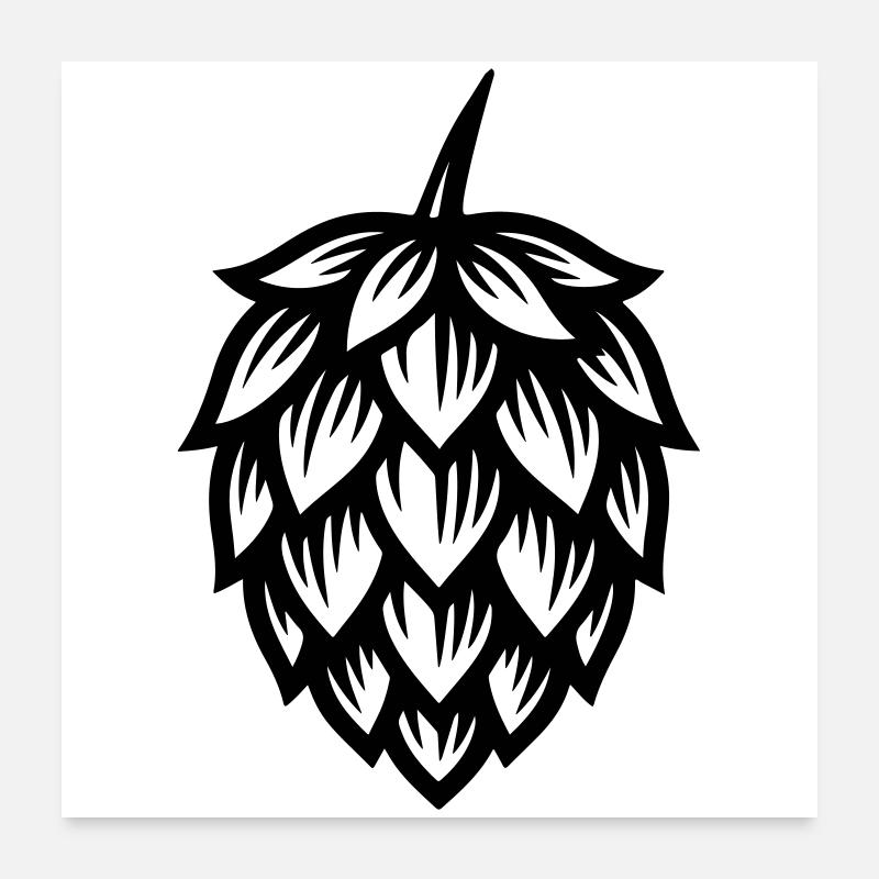 Symbole du houblon Poster 60 x 60 cm