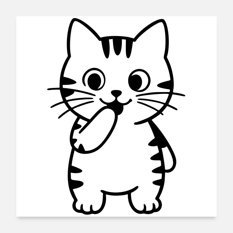 tigerkatze-steht-kontur Poster 60x60 cm