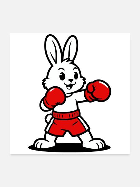 hare boxing - Poster 24" x 24" (60x60 cm) - white - Front