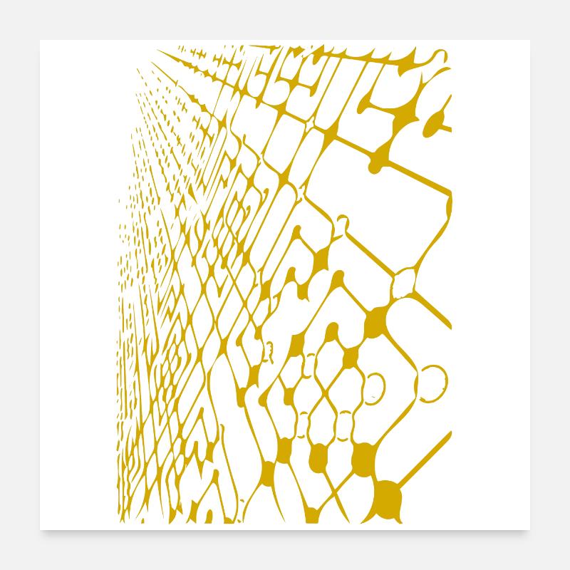 Gelbes Netzgewebe Muster Poster 60x60 cm