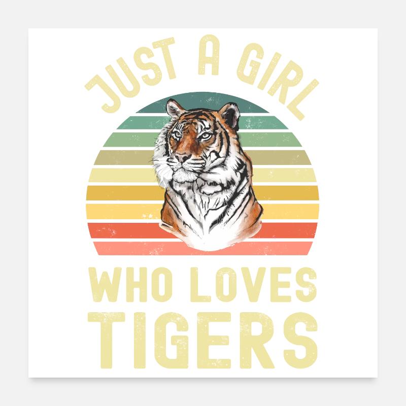 Tiger - Poster 60x60 cm - Weiß