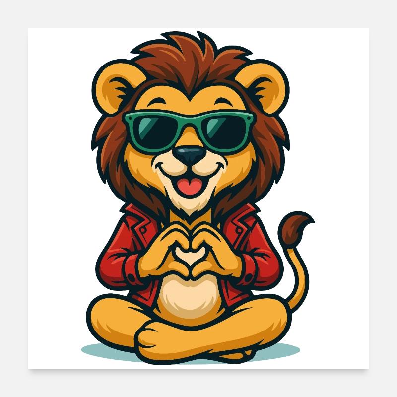 Chill Heart Lion Poster 60 x 60 cm