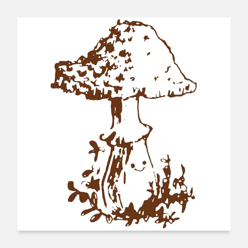CHAMPIGNON HEUREUX Poster 60 x 60 cm