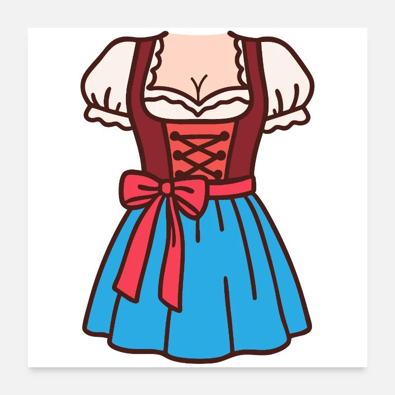 Dirndl Femmes Poster 60 x 60 cm
