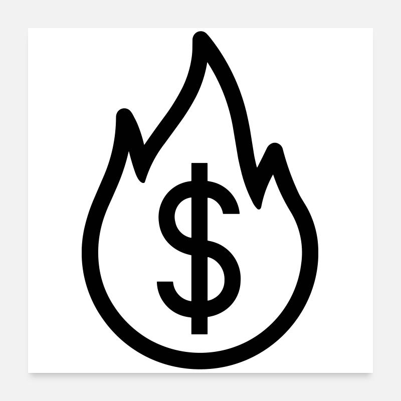 Argent qui Brûle Poster 60 x 60 cm