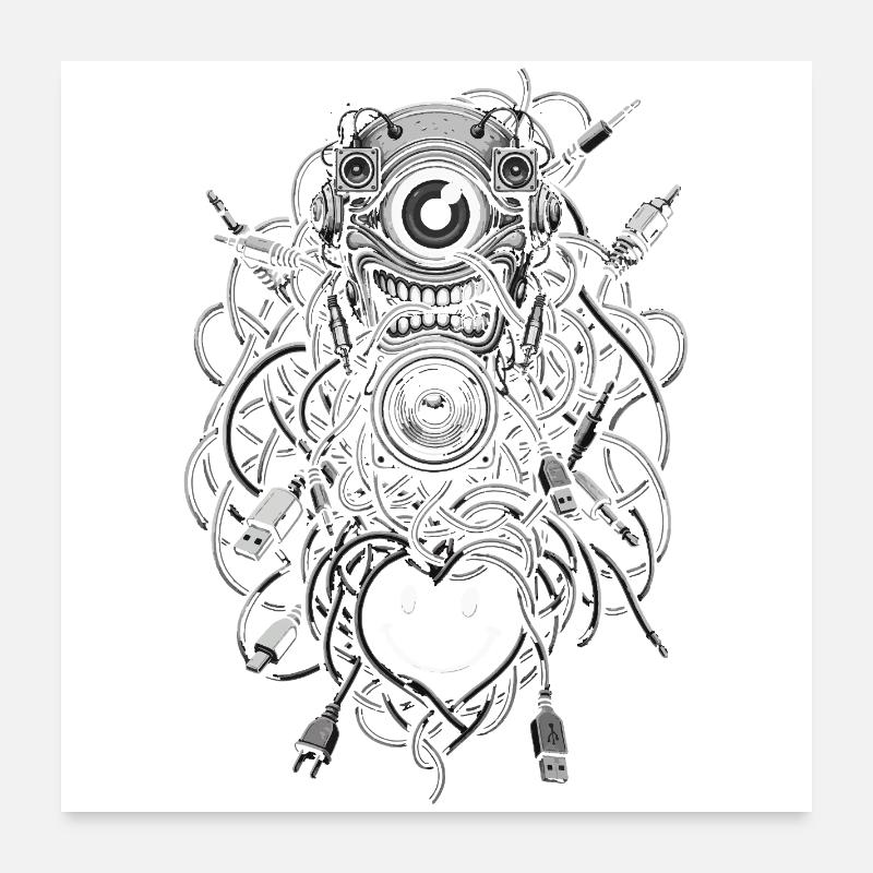 Cables line Poster 60 x 60 cm