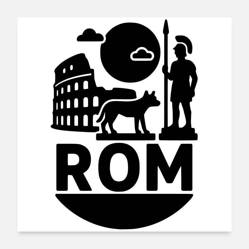 rom silhouette wahrzeichen Poster 60x60 cm