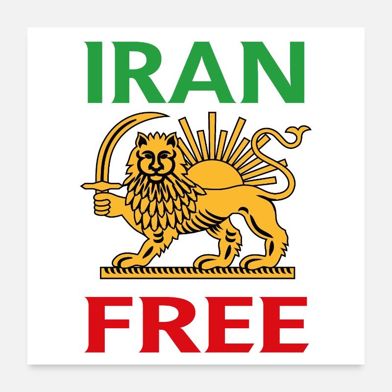 Emblème du Lion libre d’Iran Poster 60 x 60 cm
