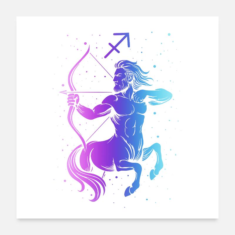 Sagittaire – Signe du Néon Poster 60 x 60 cm