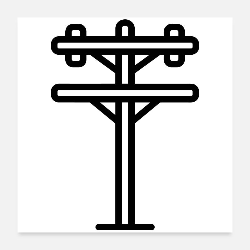 poteau électrique Poster 60 x 60 cm