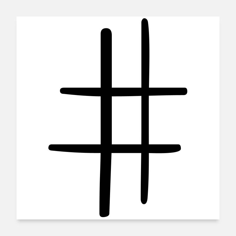 Hashtag icon social media gift idea Poster 24" x 24" (60x60 cm)
