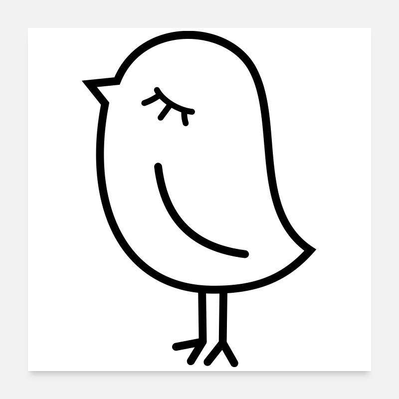 Spatz Vogel – Piepmatz Küken Tweet Vögelchen Poster 60x60 cm