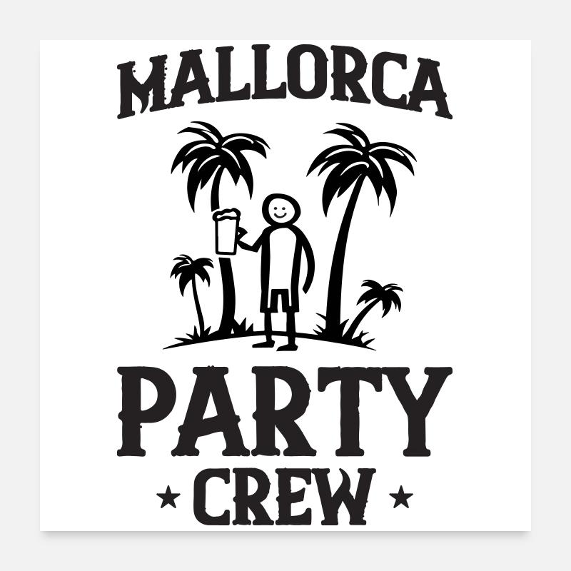 Mallorca Party Crew Poster 24" x 24" (60x60 cm)