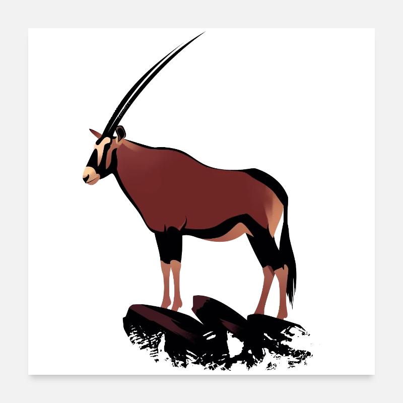 Oryx sur rochers Poster 60 x 60 cm