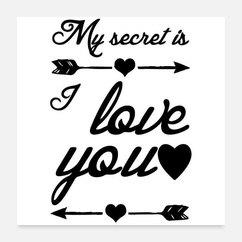 Secret Love Liebe, Sprüche, Geschenk Paar Poster 60x60 cm