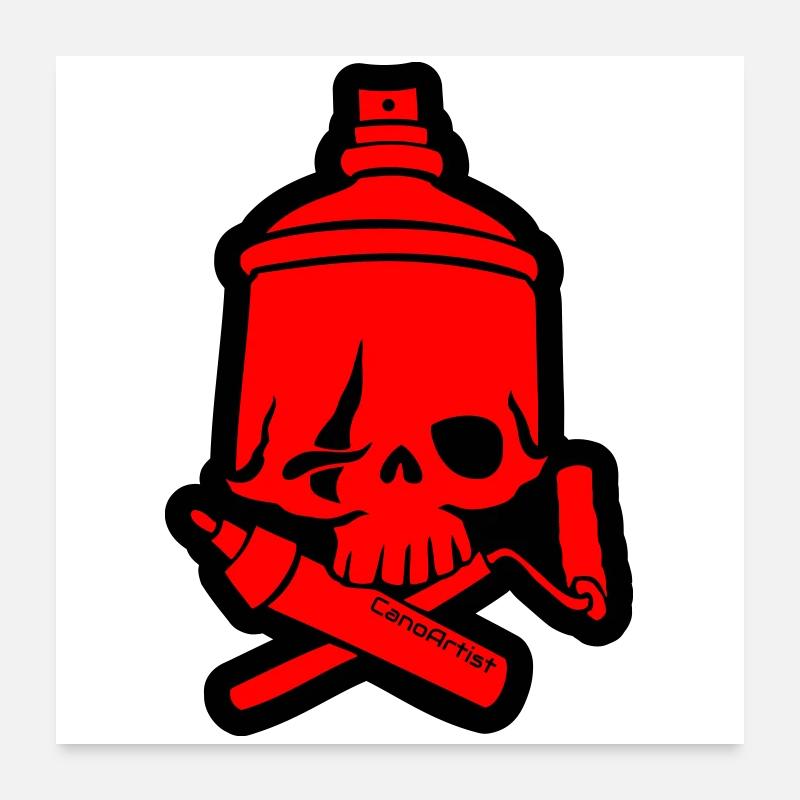 SkullCan Cano - Poster 24" x 24" (60x60 cm) - white