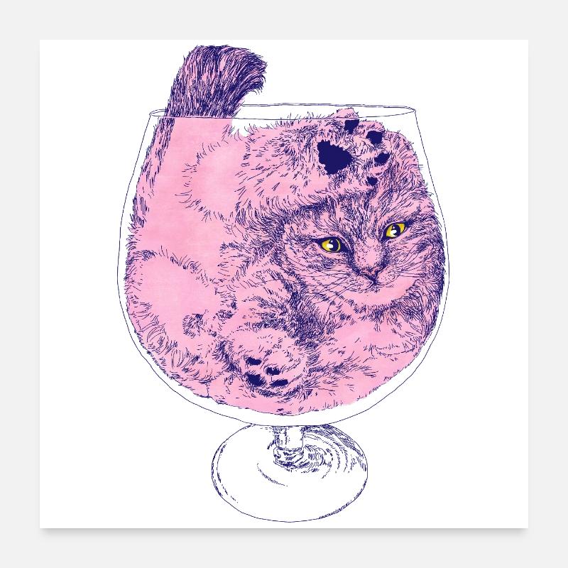 KITTEN COCKTAIL Poster 24" x 24" (60x60 cm)
