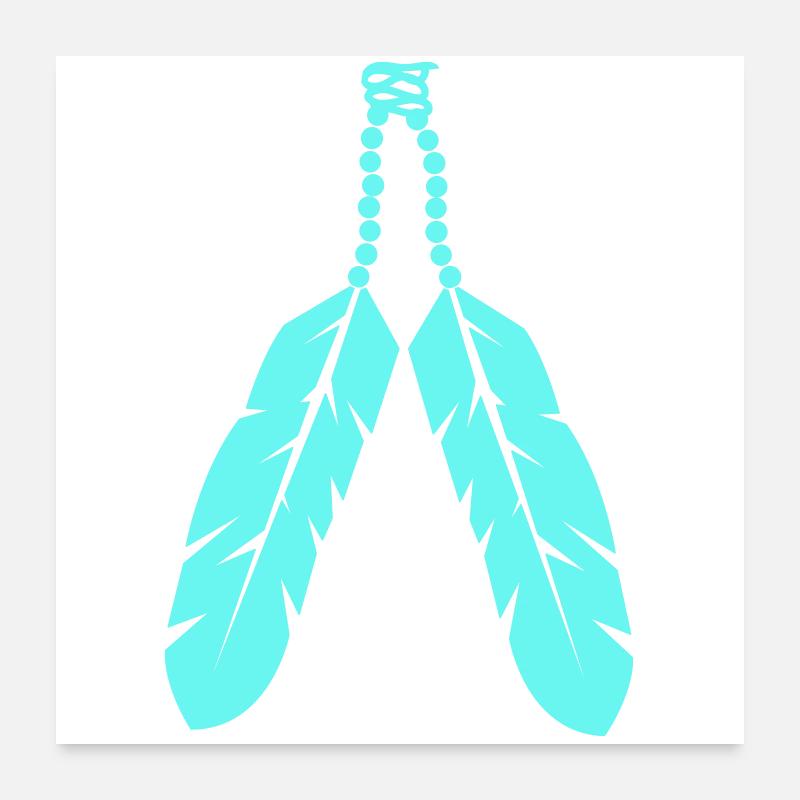 Feder Schmuck Design Poster 60x60 cm