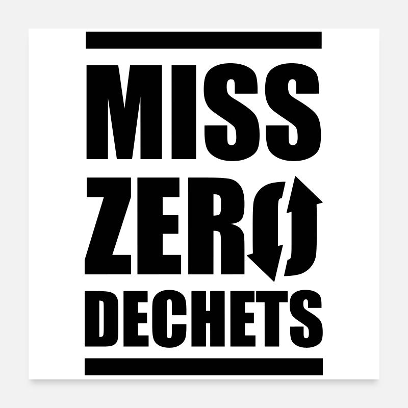 Miss Zero Waste - Poster 60x60 cm - Weiß