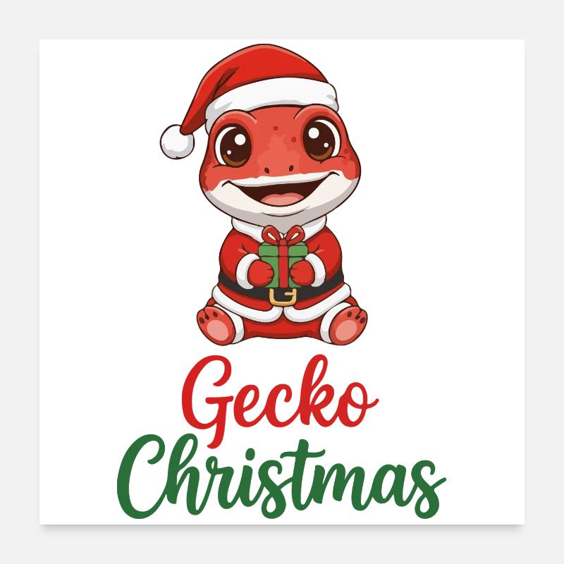 Gecko-Weihnachts-Weihnachtsgeschenk Poster 60x60 cm