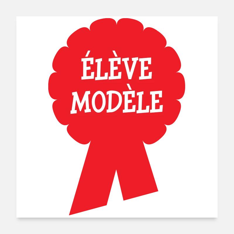 Badge Élève Modèle : Récompense Scolaire Vintage Poster 60 x 60 cm