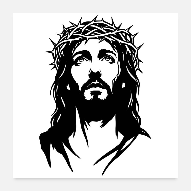 Silhouette de Jésus-Christ Poster 60 x 60 cm