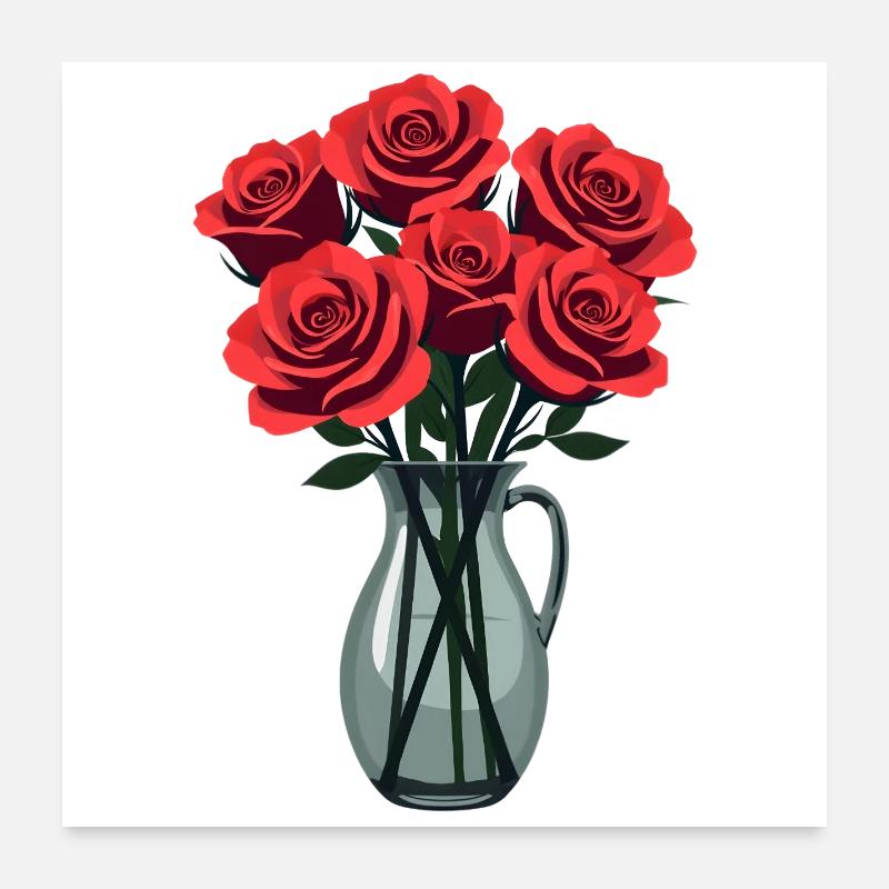 Red Roses Poster 24" x 24" (60x60 cm)