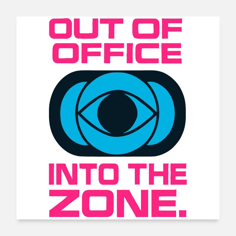 Hors Bureau Concentration Zone Travail Poster 60 x 60 cm
