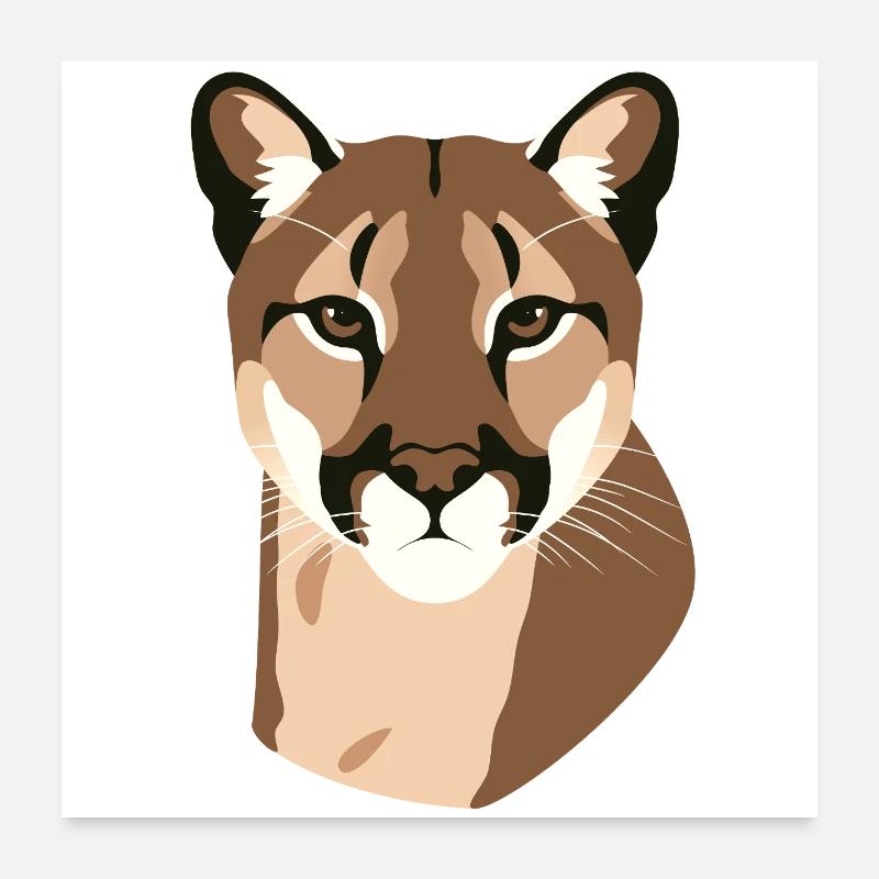 Berglöwe Poster 60x60 cm
