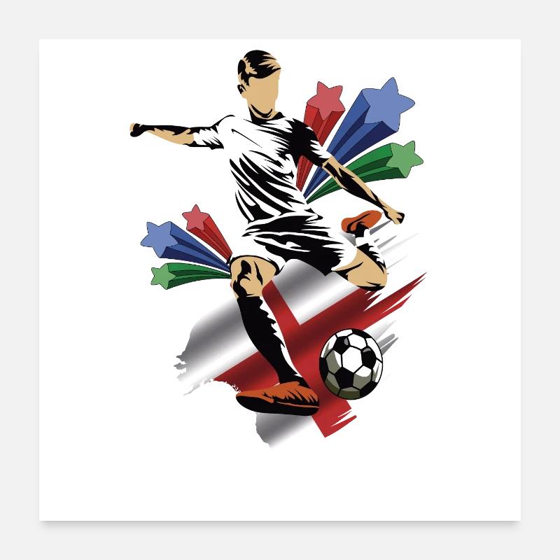 Inglaterra - Angleterre - Drapeaux Poster 60 x 60 cm