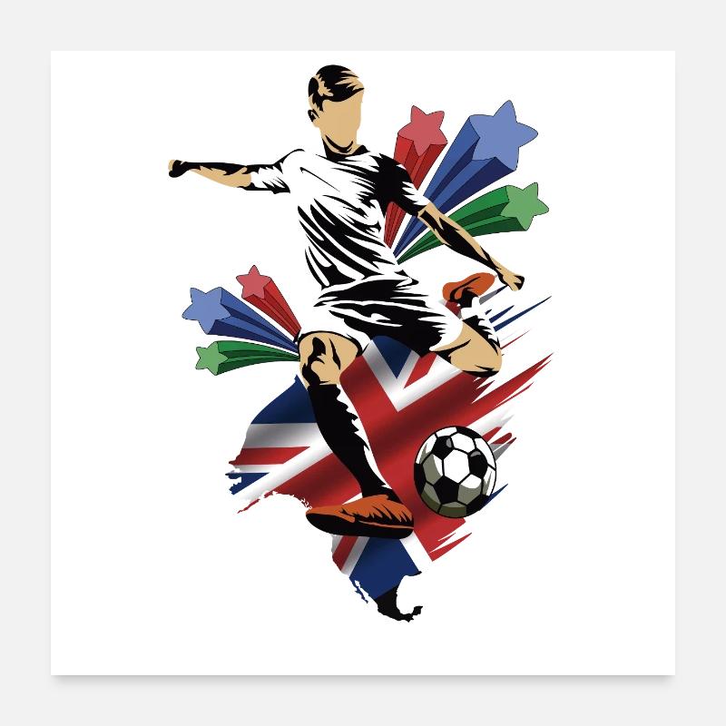 Inglaterra - Angleterre - Drapeaux Poster 60 x 60 cm