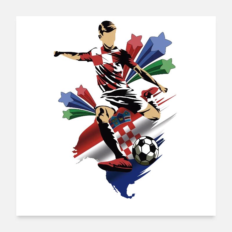 Croacia - Croatie - Drapeaux Poster 60 x 60 cm
