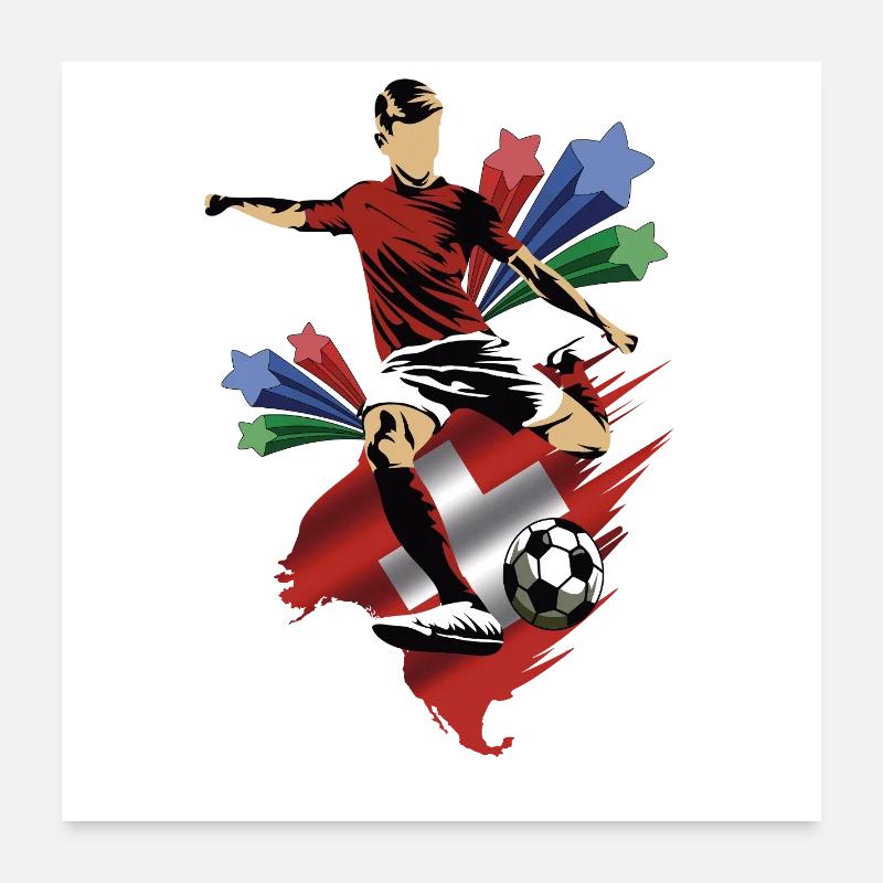 Suisse - Suisse - Drapeaux Poster 60 x 60 cm