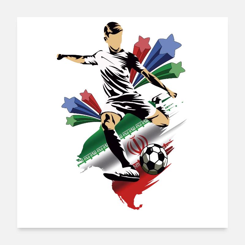 Iran - Iran - Drapeaux Poster 60 x 60 cm