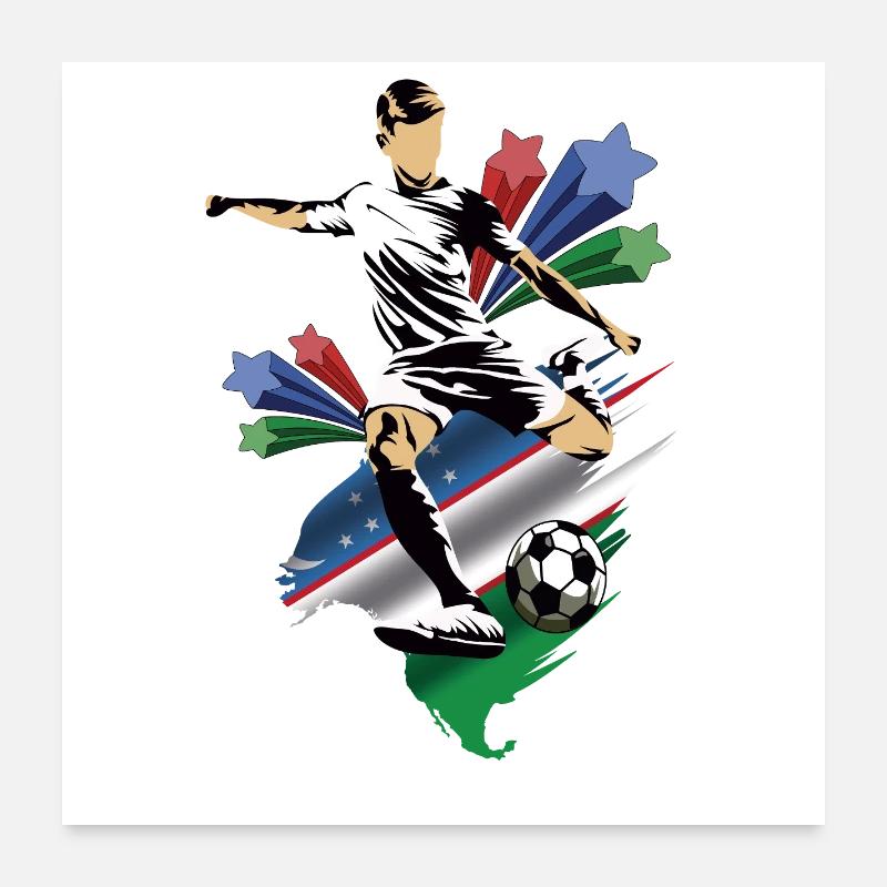 Ouzbékistan - Ouzbékistan - Drapeaux Poster 60 x 60 cm