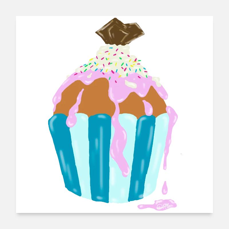 Cupcake, Törtchen Poster 60x60 cm