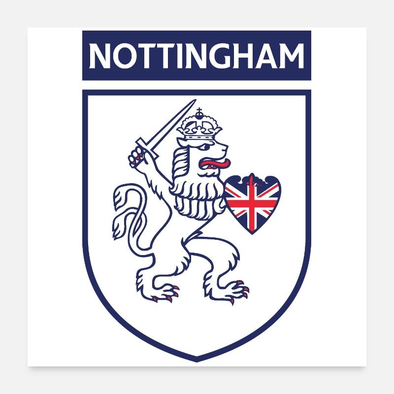 Nottingham Schild Löwe mit Schwert Poster 60x60 cm