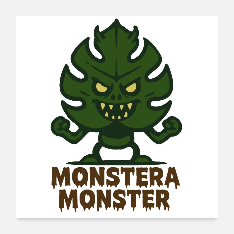 Monstera Monster - Poster 60 x 60 cm - blanc