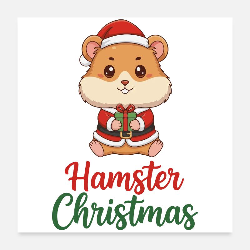 Hamster Christmas Cheer Poster 24" x 24" (60x60 cm)
