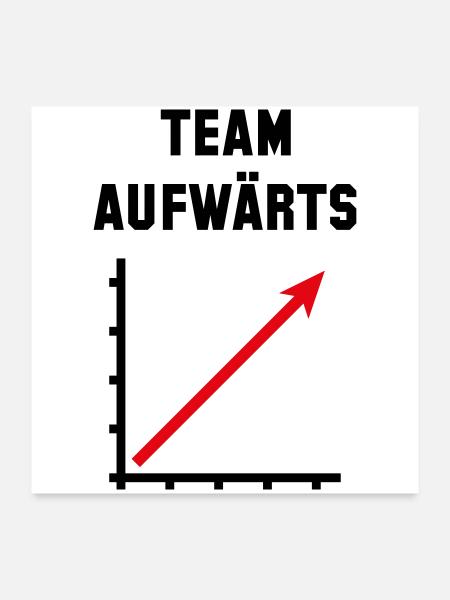 Team Aufwärts (Erfolg / Fortschritt / Rot 2C) - Poster 60x60 cm - Weiß - Vorne