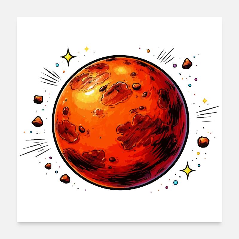 Red Planet Mars Poster 24" x 24" (60x60 cm)