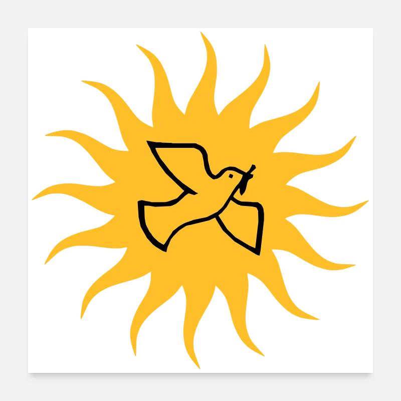 Friedenstaube Sonne Poster 60x60 cm