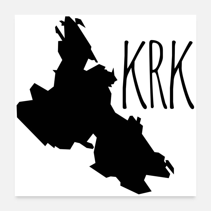 Krk - Poster 60x60 cm - Weiß