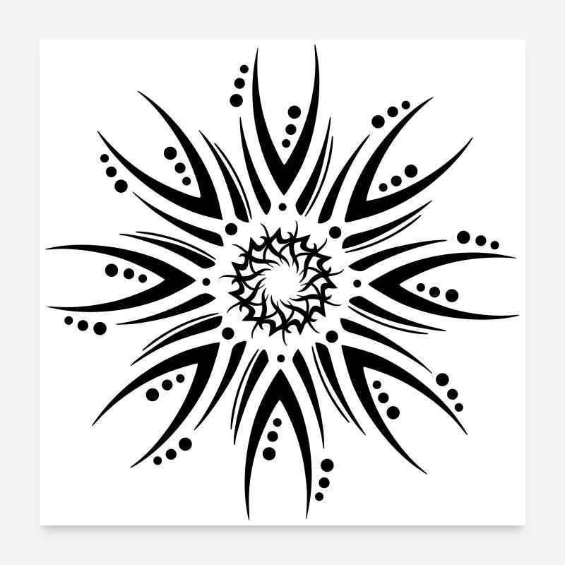 Fleur icône Poster 60 x 60 cm